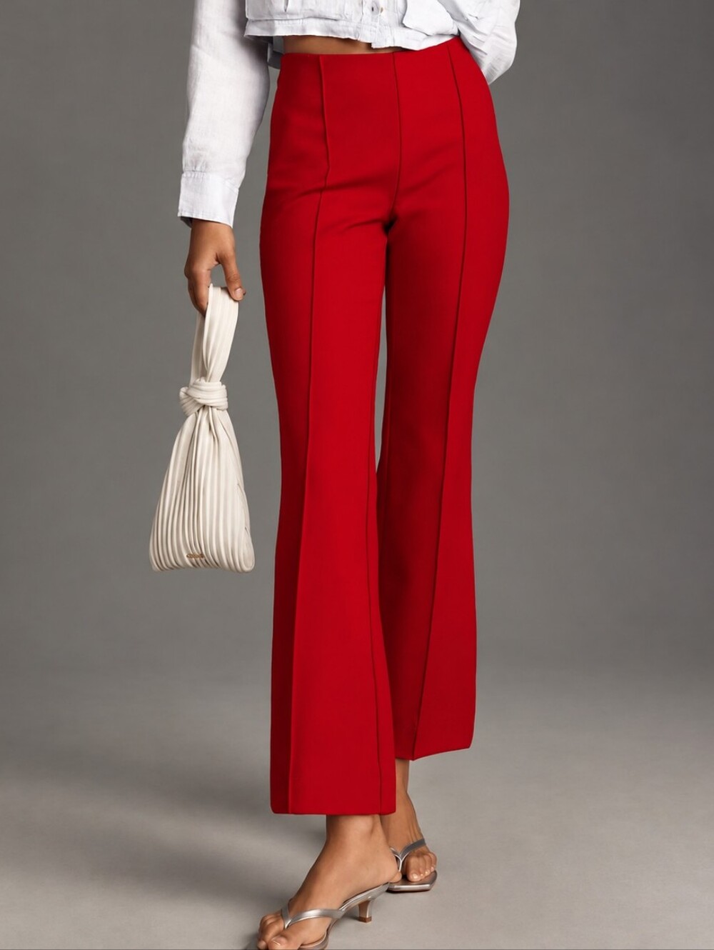 Maeve The Margot Kick-Flare Cropped Pants Deep Red Women’s Large Tall $98 New